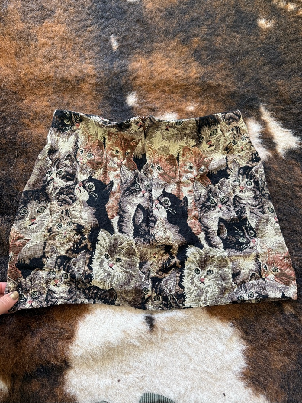 Kittens Tapestry Mini Skirt - Multi
